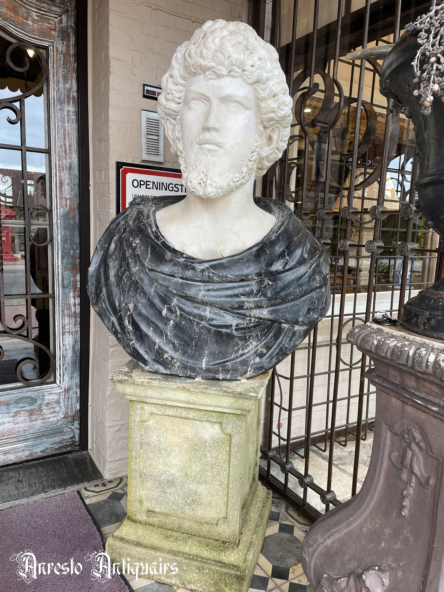  Antiek Italiaans marmeren borstbeeld