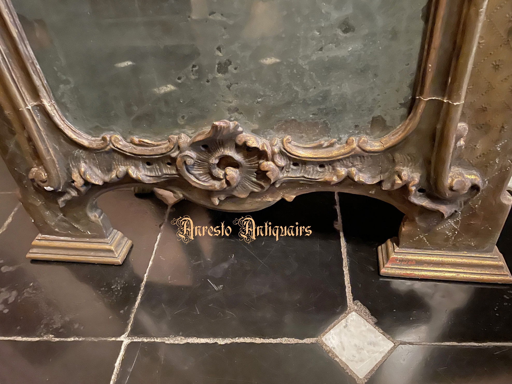 Antieke schouw spiegel in Louis XV stijl 