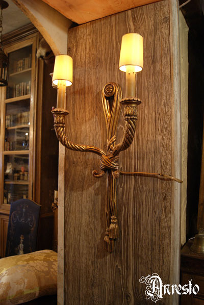 Massief houten wandlampen